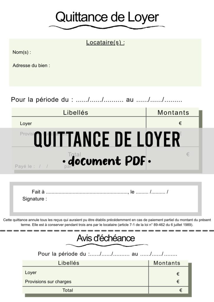 Quittance de Loyer à Imprimer Guide Complet et Modèles Gratuits